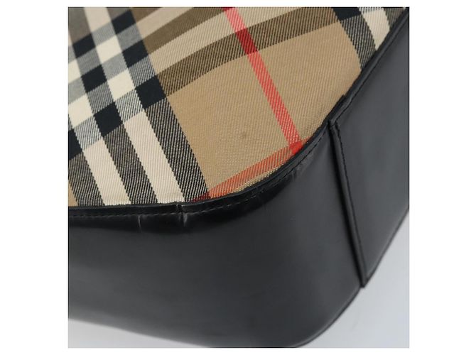 Burberrys Nova Check Schultertasche aus Canvas Beige Silber Authentisch BA11709 - Ansicht 16