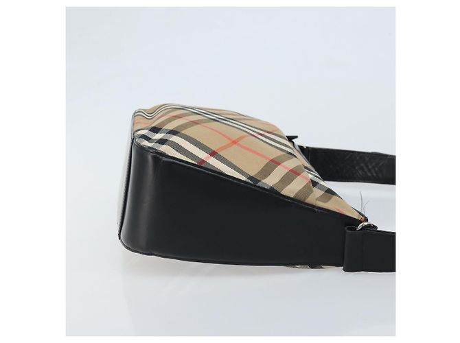 Burberrys Nova Check Schultertasche aus Canvas Beige Silber Authentisch BA11709 - Ansicht 3