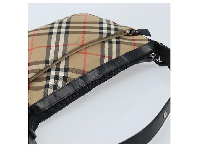 Burberrys Nova Check Schultertasche aus Canvas Beige Silber Authentisch BA11709 - Ansicht 6