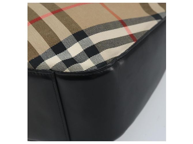Burberrys Nova Check Schultertasche aus Canvas Beige Silber Authentisch BA11709 - Ansicht 9