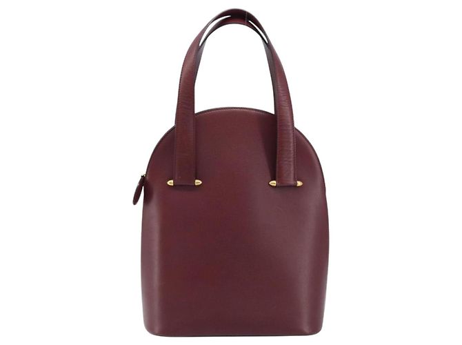 Cartier Borsa a mano in pelle bordeaux oro Auth gh1976 D'oro Bordò - vista 13