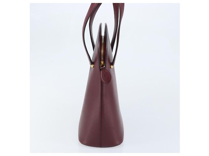 Cartier Borsa a mano in pelle bordeaux oro Auth gh1976 D'oro Bordò - vista 3