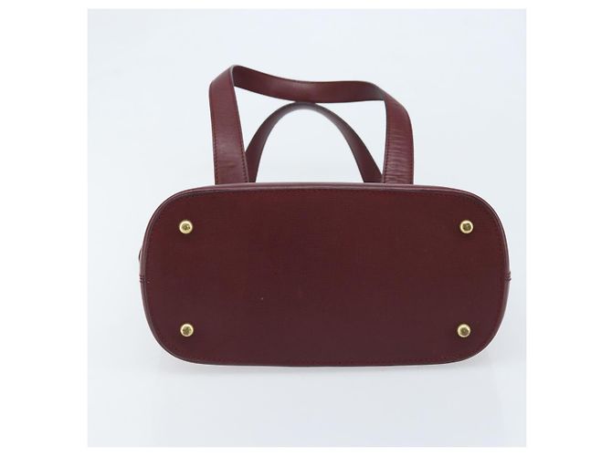 Cartier Borsa a mano in pelle bordeaux oro Auth gh1976 D'oro Bordò - vista 5