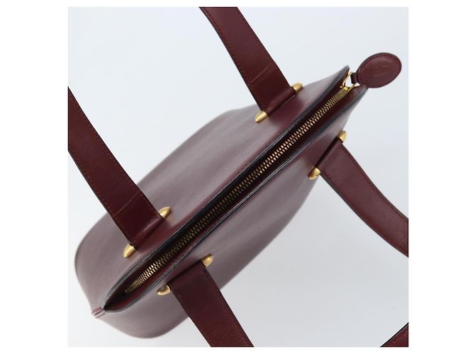 Cartier Borsa a mano in pelle bordeaux oro Auth gh1976 D'oro Bordò - vista 6