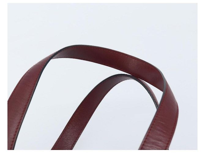 Cartier Borsa a mano in pelle bordeaux oro Auth gh1976 D'oro Bordò - vista 8