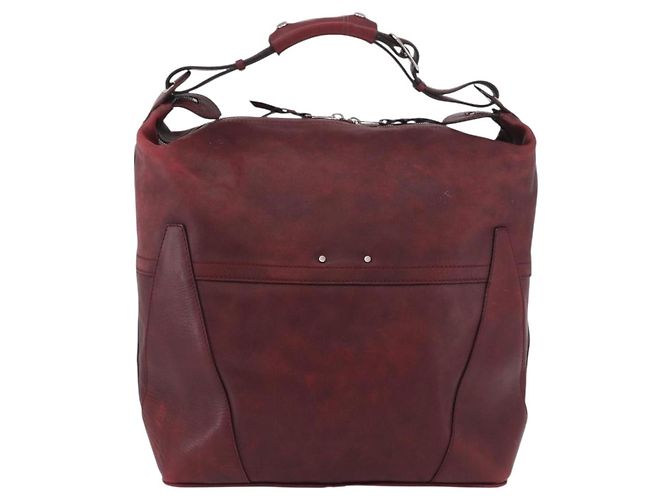 LOUIS VUITTON Bolsa Boston de Cuero Bequia Grimo Burdeos LV Auth ka3433 - vista 2