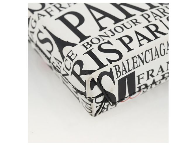 Borsa a spalla in pelle bianca BALENCIAGA con supporto per telefono, modello 593826 Auth BAZ443A Bianco - vista 15