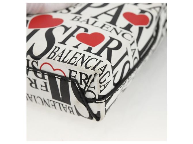 Borsa a spalla in pelle bianca BALENCIAGA con supporto per telefono, modello 593826 Auth BAZ443A Bianco - vista 16
