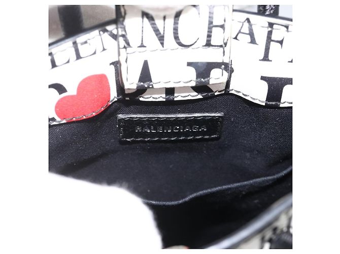 Borsa a spalla in pelle bianca BALENCIAGA con supporto per telefono, modello 593826 Auth BAZ443A Bianco - vista 18