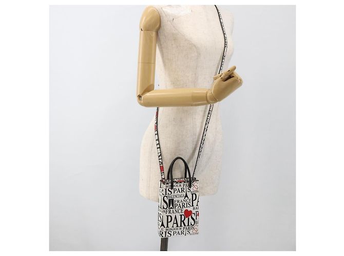 Borsa a spalla in pelle bianca BALENCIAGA con supporto per telefono, modello 593826 Auth BAZ443A Bianco - vista 23