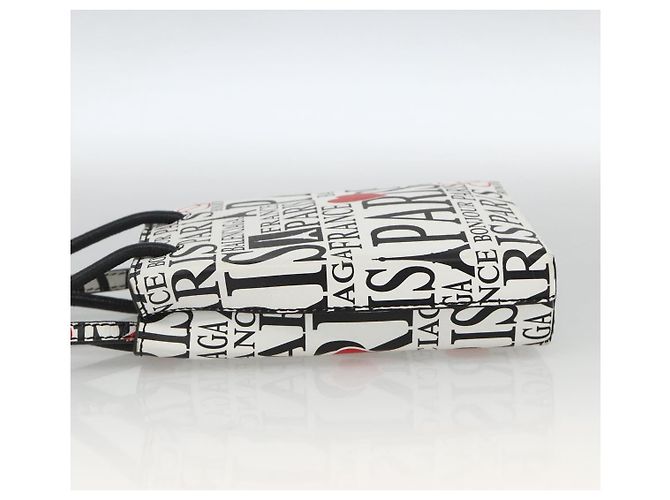 Borsa a spalla in pelle bianca BALENCIAGA con supporto per telefono, modello 593826 Auth BAZ443A Bianco - vista 3