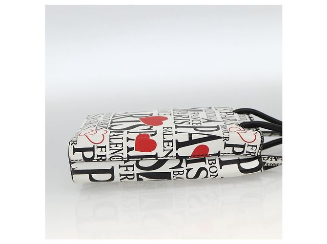 Borsa a spalla in pelle bianca BALENCIAGA con supporto per telefono, modello 593826 Auth BAZ443A Bianco - vista 4