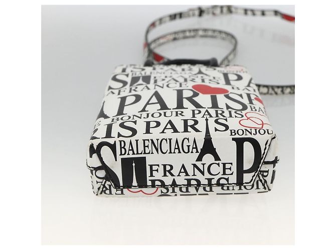 Borsa a spalla in pelle bianca BALENCIAGA con supporto per telefono, modello 593826 Auth BAZ443A Bianco - vista 5