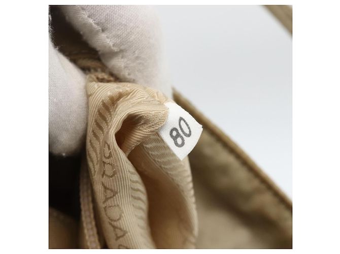 PRADA Borsa a mano in nylon beige argento autentica bs34102 - vista 12