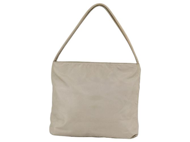 PRADA Borsa a mano in nylon beige argento autentica bs34102 - vista 2
