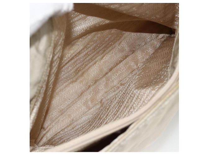 PRADA Borsa a mano in nylon beige argento autentica bs34102 - vista 24