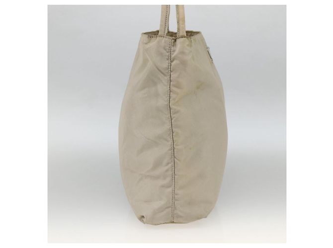 PRADA Borsa a mano in nylon beige argento autentica bs34102 - vista 3