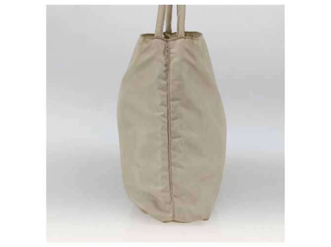 PRADA Borsa a mano in nylon beige argento autentica bs34102 - vista 4