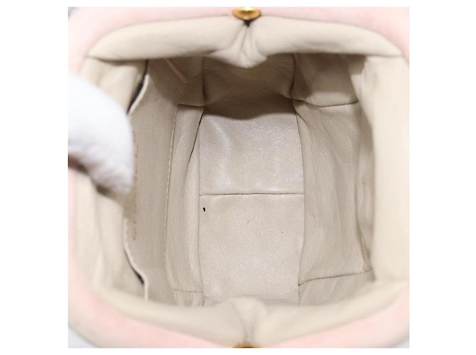 Borsa a Spalla con Catena CHANEL Camoscio Rosa Oro CC Auth AMZ167A D'oro - vista 10