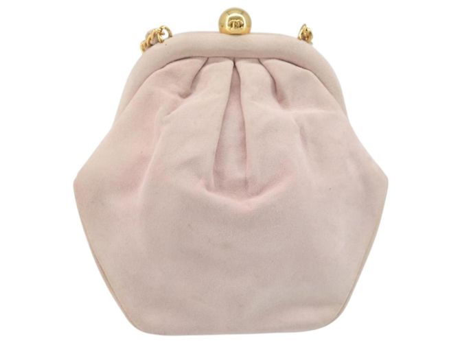 Borsa a Spalla con Catena CHANEL Camoscio Rosa Oro CC Auth AMZ167A D'oro - vista 13