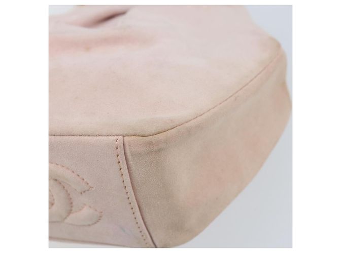 Borsa a Spalla con Catena CHANEL Camoscio Rosa Oro CC Auth AMZ167A D'oro - vista 15