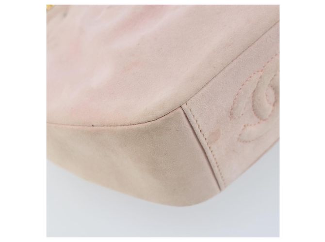 Borsa a Spalla con Catena CHANEL Camoscio Rosa Oro CC Auth AMZ167A D'oro - vista 16