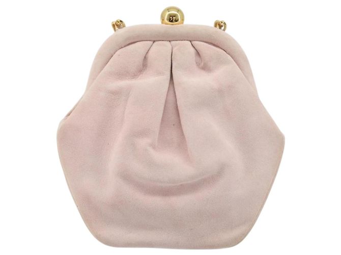 Borsa a Spalla con Catena CHANEL Camoscio Rosa Oro CC Auth AMZ167A D'oro - vista 2