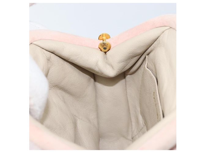 Borsa a Spalla con Catena CHANEL Camoscio Rosa Oro CC Auth AMZ167A D'oro - vista 20