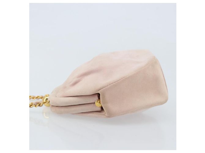 Borsa a Spalla con Catena CHANEL Camoscio Rosa Oro CC Auth AMZ167A D'oro - vista 4