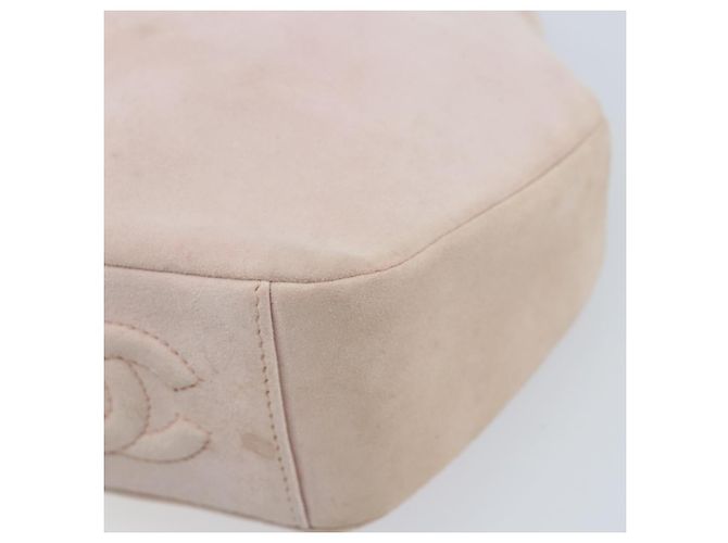 Borsa a Spalla con Catena CHANEL Camoscio Rosa Oro CC Auth AMZ167A D'oro - vista 9