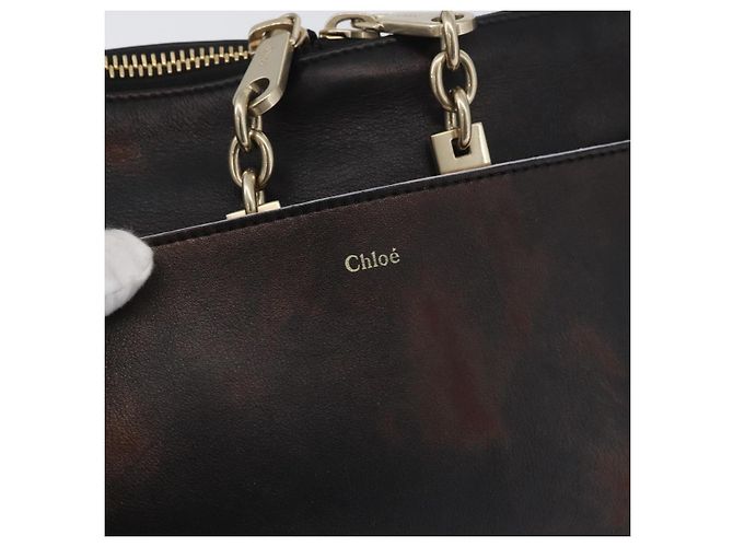 Borsa a Spalla in Pelle Chloé con Catena Bronzo Oro Auth BSZ219 D'oro - vista 17