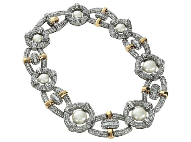 Louis Vuitton COLLAR LV WINDSOR metal tono plateado MP2199 LV Auth LNZ615SM - vista 2