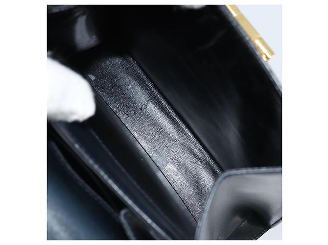 Borsa a mano in pelle Gancini Salvatore Ferragamo 2 in 1 Blu Navy Oro Auth gh1925 - vista 25