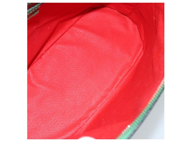 Céline Borsa a mano CELINE in pelle 2 in 1 verde oro Auth AMZ034A D'oro - vista 11