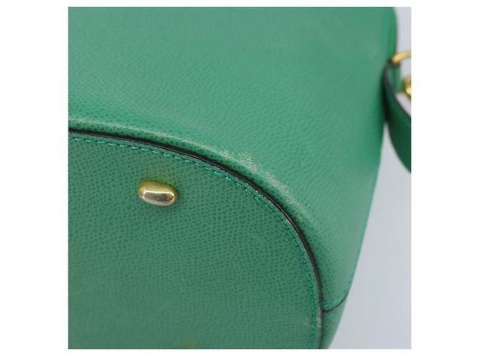 Céline Borsa a mano CELINE in pelle 2 in 1 verde oro Auth AMZ034A D'oro - vista 16