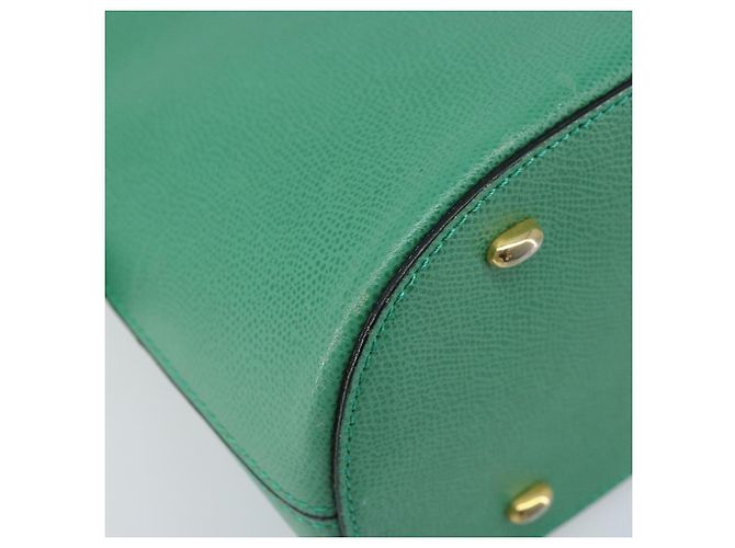 Céline Borsa a mano CELINE in pelle 2 in 1 verde oro Auth AMZ034A D'oro - vista 17