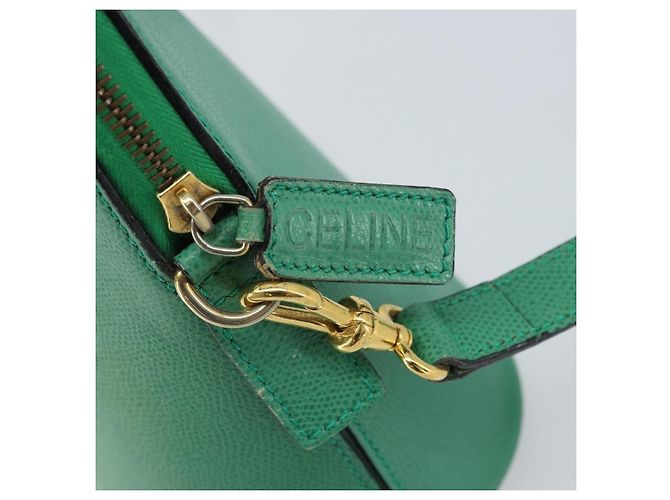 Céline Borsa a mano CELINE in pelle 2 in 1 verde oro Auth AMZ034A D'oro - vista 19