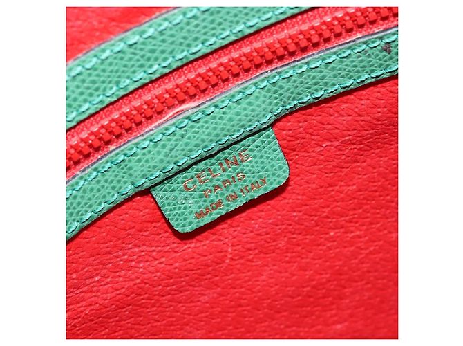 Céline Borsa a mano CELINE in pelle 2 in 1 verde oro Auth AMZ034A D'oro - vista 20
