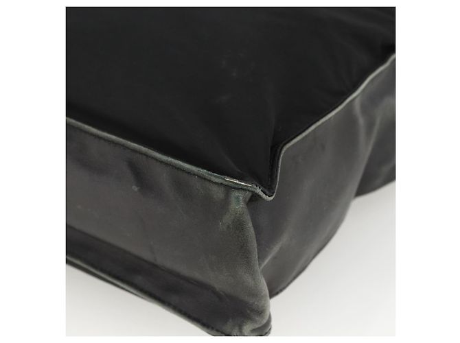 Borsa Tote Prada in nylon nero argento Auth BSZ009 - vista 14