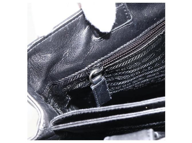 Borsa Tote Prada in nylon nero argento Auth BSZ009 - vista 20