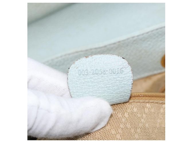 Bamboo Zaino in bambù GUCCI in suede blu chiaro oro 003 2058 0016 Auth LNZ552 D'oro - vista 12