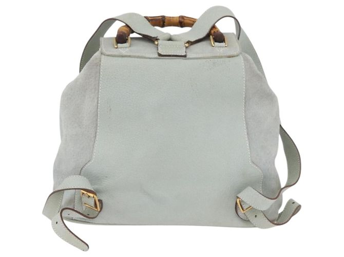 Bamboo Zaino in bambù GUCCI in suede blu chiaro oro 003 2058 0016 Auth LNZ552 D'oro - vista 2