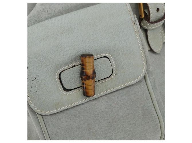 Bamboo Zaino in bambù GUCCI in suede blu chiaro oro 003 2058 0016 Auth LNZ552 D'oro - vista 20