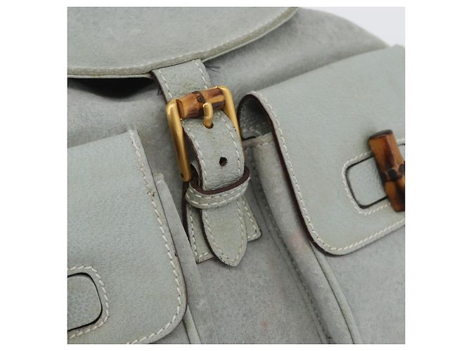 Bamboo Zaino in bambù GUCCI in suede blu chiaro oro 003 2058 0016 Auth LNZ552 D'oro - vista 21