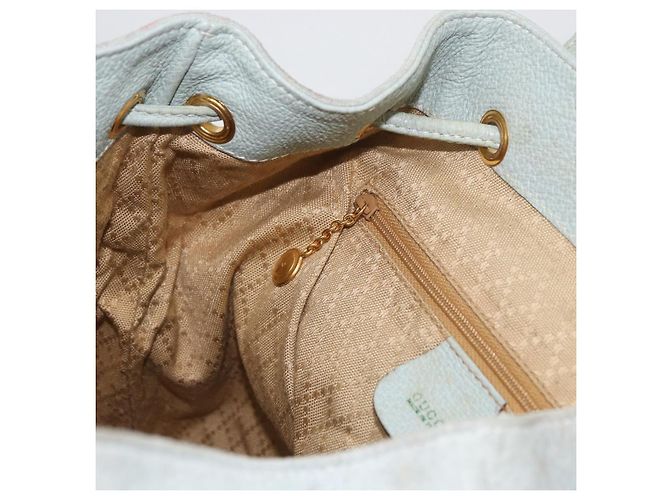Bamboo Zaino in bambù GUCCI in suede blu chiaro oro 003 2058 0016 Auth LNZ552 D'oro - vista 27