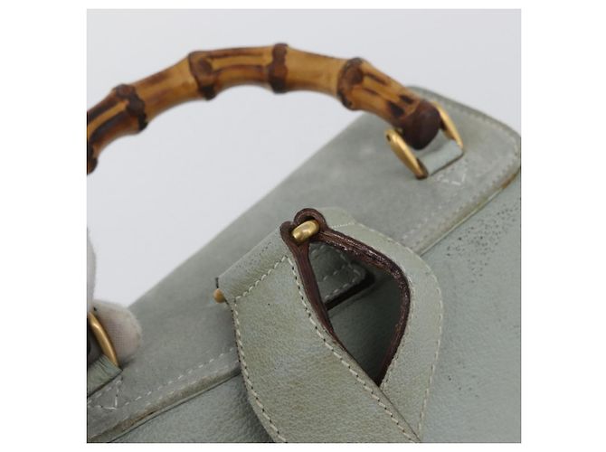 Bamboo Zaino in bambù GUCCI in suede blu chiaro oro 003 2058 0016 Auth LNZ552 D'oro - vista 8