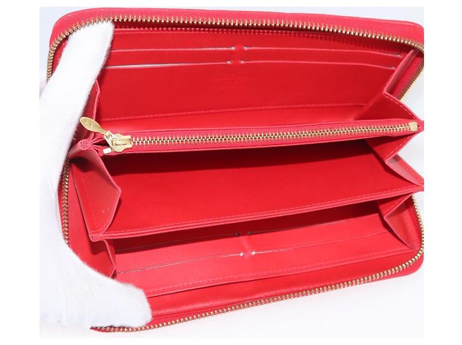 LOUIS VUITTON Cartera Zippy Vernis Rojo Grunadine M91732 LV Auth AMZ396 - vista 10