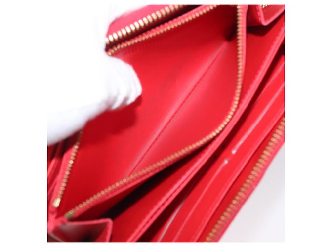 LOUIS VUITTON Cartera Zippy Vernis Rojo Grunadine M91732 LV Auth AMZ396 - vista 11