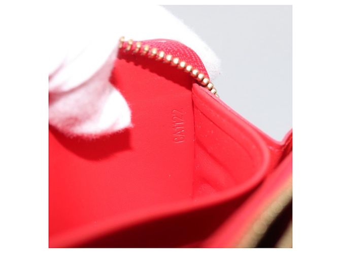 LOUIS VUITTON Cartera Zippy Vernis Rojo Grunadine M91732 LV Auth AMZ396 - vista 12