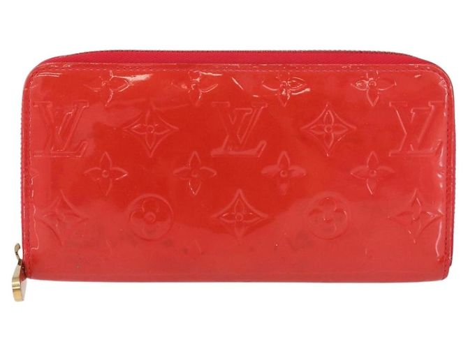 LOUIS VUITTON Cartera Zippy Vernis Rojo Grunadine M91732 LV Auth AMZ396 - vista 13
